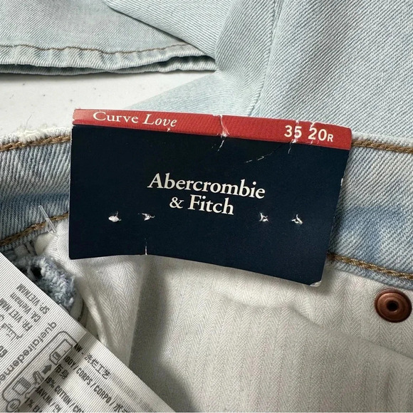 Abercrombie & Fitch Curve Love Ultra High Rise 90s Slim Straight Jean 35 Light - Picture 9 of 10